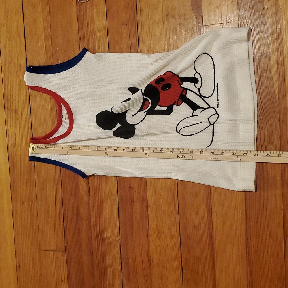 Vintage Waffle Knit Mickey Mouse Walt Disney Tank Top - Picture 7 of 8
